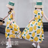 碎花公主裙女童连衣裙夏中大儿童沙滩长裙子超仙薄款洋气12岁女孩 白色 图片色 110