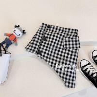 女童半身裙夏天2021新款女宝宝印花短袖中长款打底衫T恤裙两件套 格子布半身裙 100