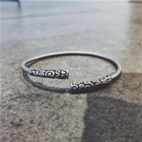 古风中国风钛钢金箍棒手镯男学生小众设计冷淡风手环个性韩版饰品 复古银(送盒子)