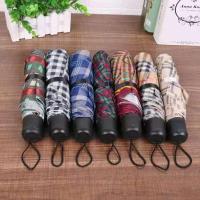 晴雨伞自动两用男折叠伞复古简约遮阳伞防晒防紫外线加固太阳伞女 格子伞手动常规款(颜色随机)