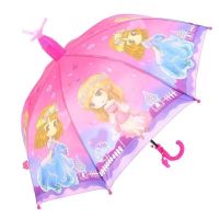 送三脚架丝印双层黑胶晴雨防紫外儿童伞可爱公主男女幼儿园遮阳伞 无胶[中号]梦幻女孩