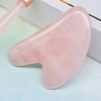 玉石滚轮按摩器粉晶刮痧板面部提升V脸刮脸瘦脸神器美容养颜紧致 粉晶心型刮痧板