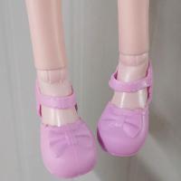 60厘米bjd叶罗丽芭比娃娃高跟鞋帆布鞋马丁靴长筒鞋汉服古装鞋 紫色平底鞋