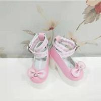 叶罗丽60cm3分娃娃女孩高跟鞋假发配件改妆换妆儿童玩具生日礼物 蝴蝶结 粉