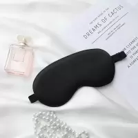 真丝眼罩女睡眠遮光透气眼罩男助眠学生冰敷热敷缓解眼疲劳眼睛罩 遮光款[黑色]+耳塞