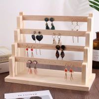 实木耳环项链展示架 首饰耳环耳钉耳夹饰品架陈列道具鸿欣工艺 实木四层双层耳环架