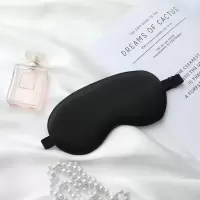 真丝眼罩男女通用睡眠遮光透气眼罩助眠学生冰敷热敷缓疲劳眼睛罩 遮光款[黑色]+耳塞