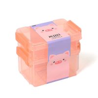 双层文具盒收纳盒铅笔盒子袋透明初中小学生儿童可爱大容量男女 熊帽女孩[两组短款]