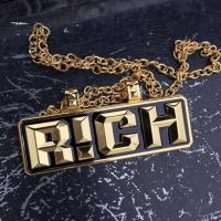 2019中国新说唱rich晋级项链韩版个性hiphop嘻哈男生简约挂坠配饰 新说唱RICH无钻款