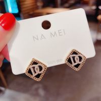 高级感字母镶钻耳钉女气质韩国东大门小巧精致耳环个性百搭潮耳饰 DODO耳钉