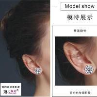 耳饰超大锆超闪8mm立体耳钉
