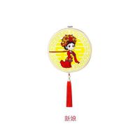 带框钻石画百年好合结婚新款卡通贴钻十字绣钻石绣客厅画情侣卧室 尺寸35X35厘米[新娘子]送绣崩