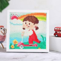 儿童手工制作材料包diy钻石画圣诞礼物水晶益智玩具 女孩钻石贴画 童年女孩