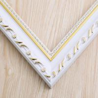 钻石画框架裱框钟表实木画框裱框十字绣框边自装十字绣装裱含玻璃 白金 定制尺寸价格不同