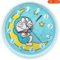 新款钻石画满钻客厅卡通钟表儿童创意diy贴砖石挂钟益智手工玩具 手工钟表-107