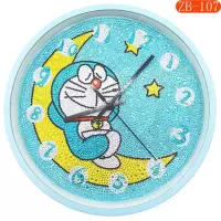 新款钻石画满钻客厅卡通钟表儿童创意diy贴砖石挂钟益智手工玩具 手工钟表-107