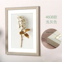 北欧ins风创意画框相框16摆台20寸4开8k挂墙装裱画框A4简约边框a3 4608款-浅灰色 7寸摆挂两用[可放画芯1