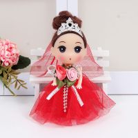 厂家直销12cm小迷糊娃娃恒潮芭比娃娃儿童玩具可爱女孩生日礼物品 皇冠婚纱大红 10个的价格