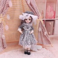 2021年新款梦幻美人鱼公主芭芘娃娃3D仿真玩偶小朋友儿童节日礼物 会唱歌/黑白格子裙装 芭芘娃娃