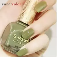 Sweet Color无毒指甲油女持久防水不可剥不掉色裸色粉色透明显白 奶茶绿