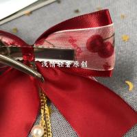 甜美樱桃蝴蝶结发夹可爱学生边夹刘海夹日系洛丽塔超仙双马尾发圈 随机 一个 鸭嘴夹款