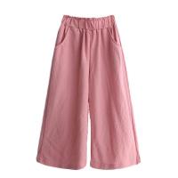 女童裤子夏季薄款阔腿裤女孩中大童韩版洋气休闲长裤儿童宽松裤子 BM2003阔腿裤-粉色 110 码(适合身高100cm)