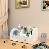 梳妆台桌面置物架化妆品收纳盒化妆盒首饰收纳架带抽屉收纳整理架 收纳盒C款