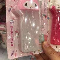 日本大创kt棉签收纳瓶透明卡通可爱牙线旅行便携棉棒收纳盒 粉色麦乐迪