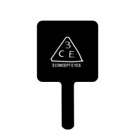 韩国学生随身便携迷你手持镜高清手柄女生化妆镜小镜子 黑色 小号(9*16cm)