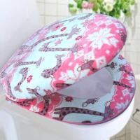 坐便器两件套马桶2件套坐便二件套马桶坐垫三件套坐便套三件套双 粉色 珊瑚绒粘扣式马桶双件套