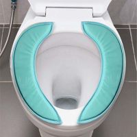四季通用马桶垫防水吸附式座垫加厚锁边马桶座圈厕所通用马桶贴 超软PU 蓝色