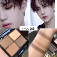李佳琪推荐全哑光眼影盘大地色裸妆四色眼影烟熏黑防水男士可用 01#大地色