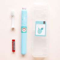 全自动超声波儿童电动牙刷防水男女小孩多功能护龈软毛刷可爱牙刷 仙人掌(1节电池+收纳盒) 一支刷头