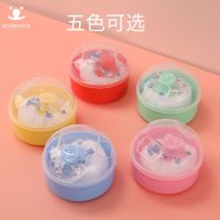 婴儿粉扑盒爽身粉粉扑宝宝粉盒痱子粉粉扑新生儿带盒便携空盒子 粉扑盒 颜色随机