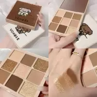 VON GEE9色眼影盘哑光珠光持久防水不晕染超闪丝绒高颜值学生新手 可可狗 1#奶油可可
