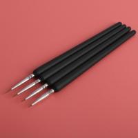 狼毫勾线笔水彩面相笔尼龙软毛油画特细描线极细手绘毛笔画笔描线 (小号四支装)黑色