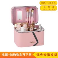 韩版大容量化妆包高颜值立体硬壳便携简约护肤品收纳盒2021新款女 单箱小号AMN粉色