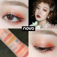 李佳琦推荐NOVO眼影九色键盘闪粉眼影盘超火珠光哑光平价学生男女 a70-01#立体(送粉刷)