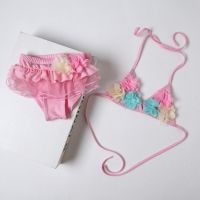 女童小孩学生韩版分体儿童泳衣可爱公主彩虹蛋糕裙女童泳装5-10岁 比基尼粉色 S(适合20-30斤)