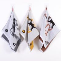 [亏本清仓]三层纱布成人儿童纱布盖毯卡通浴巾宝宝大毛巾被 猫吃鱼大毛巾(1条装) 35*75