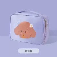 2021新款卡通化妆包女旅行便携大容量洗漱品收纳包ins手提包超火 葡萄紫
