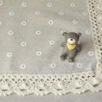 田园餐桌桌布布艺棉麻风长方形茶几布北欧小清新书桌台布圆盖布巾 小雏菊花边桌布 90*90(多用途)