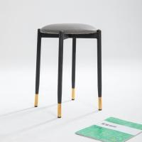 矮凳子软坐现代圆餐家用椅餐桌轻奢风化妆凳结实小圆凳小板凳套凳 纳帕深灰