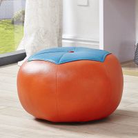 卡通小皮墩可爱创意圆凳矮凳沙发凳换鞋凳茶几脚凳子足球圆皮凳子 西红柿凳A401