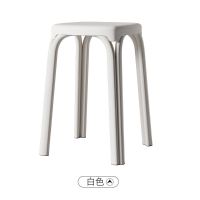 布艺凳子家用经济型小椅子简约现代餐桌凳加厚塑料板凳成人换鞋凳 白色[塑料款]