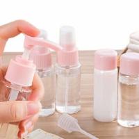 多规格可选旅行细雾喷瓶补水小喷壶化妆水喷雾瓶化妆品分装小样瓶 5个瓶子+吸管+标签贴/粉色