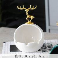 创意宇航员玄关收纳盒桌面太空人ins可爱生日礼物客厅工艺品摆件 白鹿头