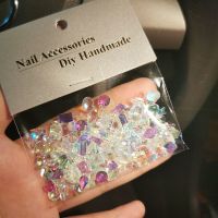 美甲饰品钻冰透明极光幻彩超闪美甲平底尖底a异形混装钻厂家直销 平底混装 120颗