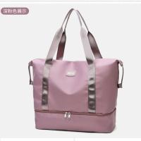 大容量女旅行包包短途出差健身手提袋收纳轻便帆布行李包 374深粉