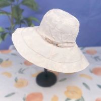 防紫外线大沿渔夫帽折叠出游女士帽子夏天太阳帽女防晒遮脸遮阳帽 米色 均码可调节[赠防风绳]